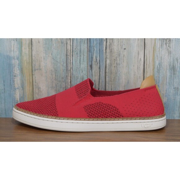 UGG Sammy Chevron Sneakers Women's 9 Red Slip On Knit Walking Shoes 1016758 - Picture 7 of 11